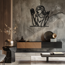 Singing Woman Metal Wall Art – Modern Female Vocalist Silhouette- KAF367