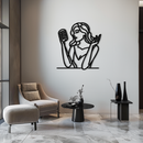 Singing Woman Metal Wall Art – Modern Female Vocalist Silhouette- KAF367