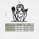 Singing Woman Metal Wall Art – Modern Female Vocalist Silhouette- KAF367