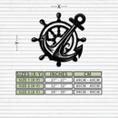 Anchor and Ship Wheel Metal Wall Art – Nautical Steel Decor for Sea Lovers- KAF368