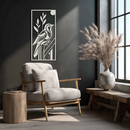 Bird & Nature Panel Metal Wall Art – Minimalist Vertical Steel Decor- KAF369
