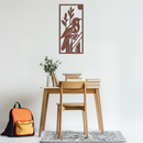 Bird & Nature Panel Metal Wall Art – Minimalist Vertical Steel Decor- KAF369