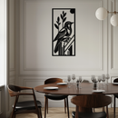 Bird & Nature Panel Metal Wall Art – Minimalist Vertical Steel Decor- KAF369