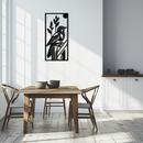 Bird & Nature Panel Metal Wall Art – Minimalist Vertical Steel Decor- KAF369