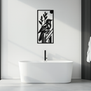 Bird & Nature Panel Metal Wall Art – Minimalist Vertical Steel Decor- KAF369