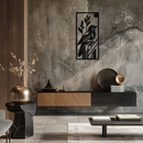 Bird & Nature Panel Metal Wall Art – Minimalist Vertical Steel Decor- KAF369