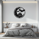 Halloween Bat Pumpkin Metal Wall Art – Spooky Jack-O'-Lantern Steel Decor- KAF371