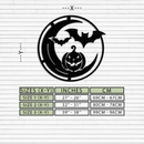 Halloween Bat Pumpkin Metal Wall Art – Spooky Jack-O'-Lantern Steel Decor- KAF371