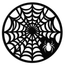 Spider Web Metal Wall Art – Round Halloween Spider Decoration- KAF372