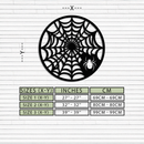 Spider Web Metal Wall Art – Round Halloween Spider Decoration- KAF372