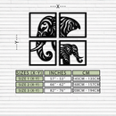 Elephant Silhouette 4-Piece Metal Wall Art – Modern Tribal Design- KAF374