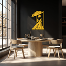 Modern Woman Silhouette Metal Wall Art – Elegant Female Figure Panel- KAF375