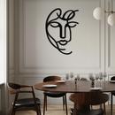 Abstract Female Line Art Metal Wall Decor – Elegant Woman Silhouette with Microphone- KAF376