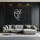 Abstract Female Line Art Metal Wall Decor – Elegant Woman Silhouette with Microphone- KAF376