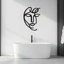 Abstract Female Line Art Metal Wall Decor – Elegant Woman Silhouette with Microphone- KAF376