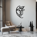 Abstract Female Line Art Metal Wall Decor – Elegant Woman Silhouette with Microphone- KAF376