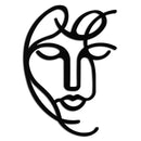 Abstract Female Line Art Metal Wall Decor – Elegant Woman Silhouette with Microphone- KAF376