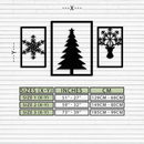 Christmas Tree & Reindeer Metal Wall Art Set – 3 Piece Modern Holiday Decor- KAF377