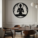 Yoga Silhouette Metal Wall Art – Meditative Zen Pose Decor for Mindful Spaces- KAF378