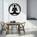 Yoga Silhouette Metal Wall Art – Meditative Zen Pose Decor for Mindful Spaces- KAF378
