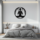 Yoga Silhouette Metal Wall Art – Meditative Zen Pose Decor for Mindful Spaces- KAF378
