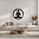 Yoga Silhouette Metal Wall Art – Meditative Zen Pose Decor for Mindful Spaces- KAF378