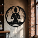 Yoga Silhouette Metal Wall Art – Meditative Zen Pose Decor for Mindful Spaces- KAF378