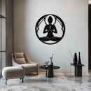 Yoga Silhouette Metal Wall Art – Meditative Zen Pose Decor for Mindful Spaces- KAF378