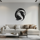 Japanese fish Metal Wall Art – Elegant Minimalist Ocean Decor- KAF379