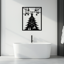 Christmas Tree Metal Wall Art – Elegant Holiday Silhouette Décor- KAF380