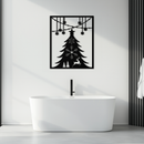 Christmas Tree Metal Wall Art – Elegant Holiday Silhouette Décor- KAF380