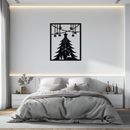 Christmas Tree Metal Wall Art – Elegant Holiday Silhouette Décor- KAF380