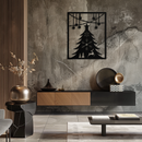 Christmas Tree Metal Wall Art – Elegant Holiday Silhouette Décor- KAF380