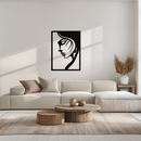 Elegant Woman Silhouette Metal Wall Art – Stylish Female Figure Home Decor- KAF381