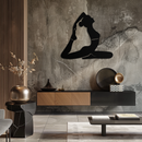 Kapotasana Pose Silhouette Metal Wall Art – Yoga-Inspired Minimalist Decor- KAF384