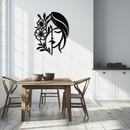 Woman with Flower Metal Wall Art – Elegant Female Silhouette Steel Decor- KAF385