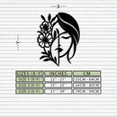 Woman with Flower Metal Wall Art – Elegant Female Silhouette Steel Decor- KAF385