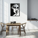 Geometric Woman Silhouette Metal Wall Art – Abstract Female Line Art Decor- KAF386