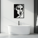 Geometric Woman Silhouette Metal Wall Art – Abstract Female Line Art Decor- KAF386