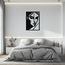 Geometric Woman Silhouette Metal Wall Art – Abstract Female Line Art Decor- KAF386