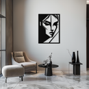 Geometric Woman Silhouette Metal Wall Art – Abstract Female Line Art Decor- KAF386