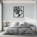 WOMAN WITH FLOWER Metal Wall Art – Modern Silhouette Steel Decor- KAF387