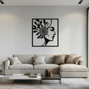 WOMAN WITH FLOWER Metal Wall Art – Modern Silhouette Steel Decor- KAF387