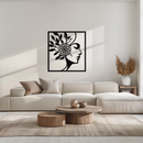 WOMAN WITH FLOWER Metal Wall Art – Modern Silhouette Steel Decor- KAF387