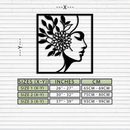 WOMAN WITH FLOWER Metal Wall Art – Modern Silhouette Steel Decor- KAF387