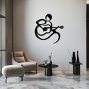 Guitarist Abstract Metal Wall Art – Minimal Black Wall Decoration- KAF388