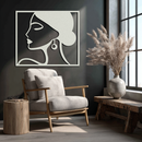 Female Silhouette Metal Wall Art – Elegant Modern Black Abstract Home Decor- KAF389