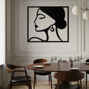 Female Silhouette Metal Wall Art – Elegant Modern Black Abstract Home Decor- KAF389