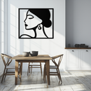 Female Silhouette Metal Wall Art – Elegant Modern Black Abstract Home Decor- KAF389