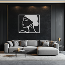 Female Silhouette Metal Wall Art – Elegant Modern Black Abstract Home Decor- KAF389
